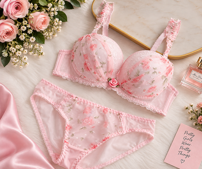 Pack of 3 Rosy Blossom Lace Bra