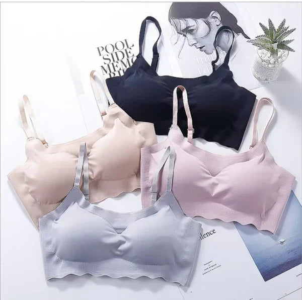 Seamless Bras for Woman Wireless Underwear Ice Silk Removable Padded Bralette Breathable Comfortable One Piece Brassier