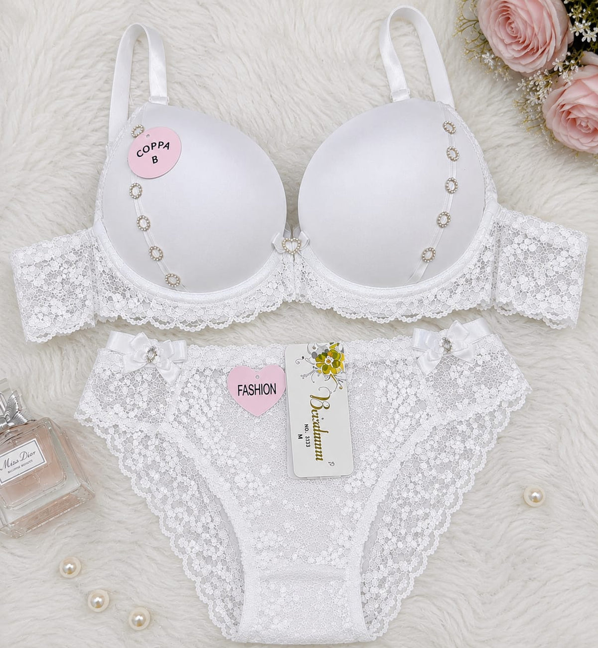 Pack of 3 Elegant Lace Push-Up Bra & Panty Set – Premium Comfort & Stylish Design