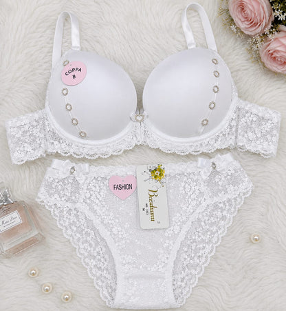 Pack of 3 Elegant Lace Push-Up Bra & Panty Set – Premium Comfort & Stylish Design