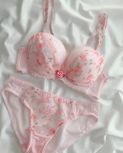 Pack of 3 Blush Petal Lace Bra Set